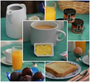 易莫洛林埃尔顿艾丽娅酒店的相串的早餐食品和橙汁图片