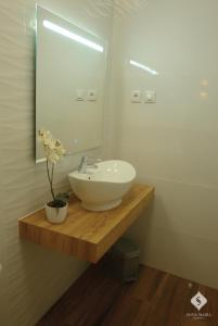 波塔莱格雷Dona Maria的一间带水槽和镜子的浴室