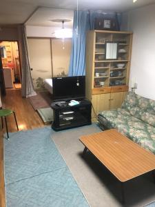 小樽Otaru stay的带沙发和平面电视的客厅