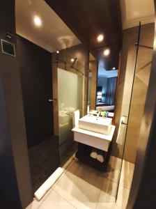布里茨Palm Swift Luxury Accommodation的一间带水槽和淋浴的浴室