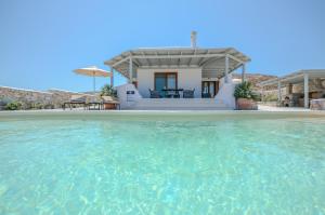 加里尼Naxos Secret Paradise Villa的水中带游泳池的房子