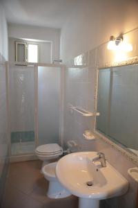 佩斯基奇Villaggio Bellariva的一间带水槽、卫生间和镜子的浴室