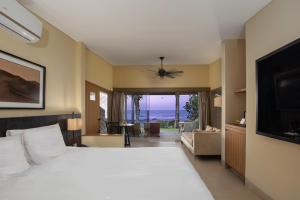 曼克拉马库拉艾维纳酒店的一间卧室配有一张大床和电视