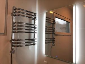 德鲁斯基宁凯Eden House的浴室设有镜子和酒杯架