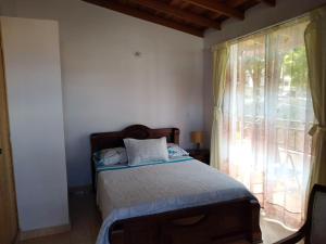 麦德林马约卡民宿的一间卧室设有一张床和一个窗口