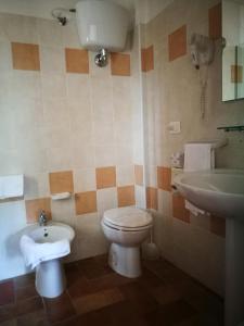 克利通诺河畔坎佩洛Albergo Fontanelle的一间带卫生间和水槽的浴室