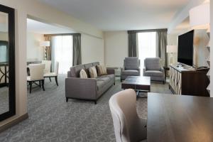 布尔里奇布尔里奇芝加哥SW皇冠假日酒店的带沙发和电视的客厅