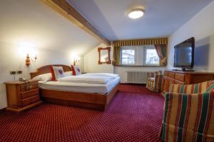 奥蒂塞伊加尼斯纳特霍夫酒店的一间卧室配有一张床和一台电视