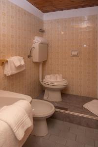 萨奥兹-杜尔克斯蒙特崔普雷克斯酒店的浴室配有卫生间、盥洗盆和浴缸。