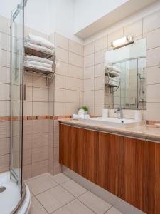 法克湖Alpe Adria Apartments - Top 1 by S4Y的一间带水槽和淋浴的浴室