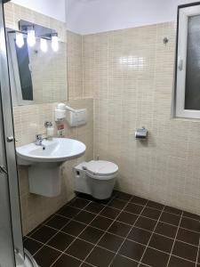 蒂米什瓦拉凡蒂亚酒店的一间带卫生间和水槽的浴室