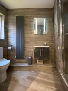 普雷斯顿6Adelphi的一间带水槽、卫生间和镜子的浴室