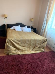 德瓦Motel Restaurant Lowe的一间卧室配有一张床铺,床上有毯子