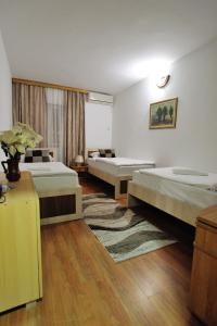 莫斯塔尔莫斯塔尔旅馆的酒店客房带两张床和地毯