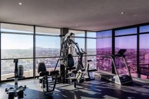 布鲁堡史特兰阿夸里斯豪华套房酒店的享有城市景致的健身房