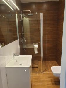 Apartament w zieleni do wynajęcia blisko jeziora的一间浴室