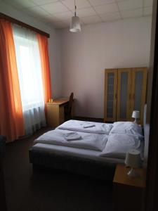 俄斯特拉发Tourist room Maria的一间卧室设有一张大床和一个窗户。