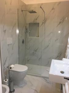 罗马阿伏丽斯其苏罗马豪华B&B酒店的带淋浴、卫生间和盥洗盆的浴室