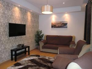 塞亚Retiro da Estrela的带沙发和平面电视的客厅
