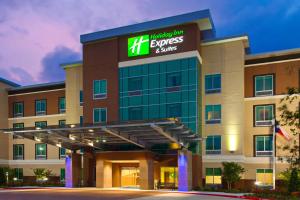 休斯顿Holiday Inn Express & Suites Houston S - Medical Ctr Area, an IHG Hotel的建筑前方有标志的酒店