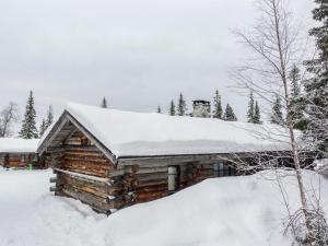 洛斯托Holiday Home Hopukka a2 by Interhome的小木屋,屋顶上积雪