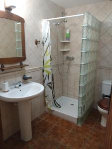 阿尔内斯卡尔葛洛乡村民宿的带淋浴和盥洗盆的浴室