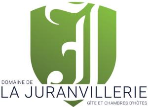 Rigny-UsséDomaine de la Juranvillerie, gîte et chambres d'hôtes的绿色和白色的标志,用于赤 ⁇ 罗纪无脊椎动物慈善机构