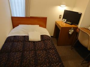东京新宿威尔酒店的配有一张床和一台平面电视的酒店客房