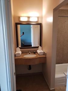 威尔明顿Hotel Portlight的一间带水槽和镜子的浴室