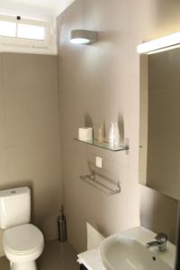 埃武拉StayInn City - Évora的一间带卫生间、水槽和镜子的浴室