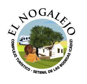 塞特尼尔Casas Rurales el Nogalejo Setenil的摩洛哥徽标,大篷车,树和帐篷