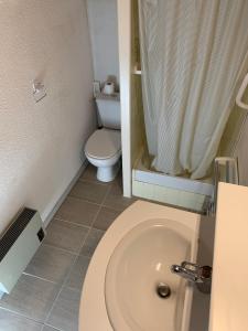 勒索兹RESIDENCE UBAYE A 23的一间带卫生间和淋浴的小浴室