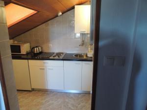 斯塔里格勒萨尔季奇公寓的小厨房配有炉灶和水槽