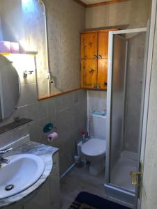 勒邦翁Chez Michel的浴室配有卫生间、盥洗盆和淋浴。