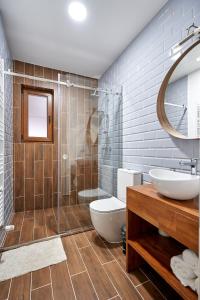 上维谢乌La Antigua的浴室配有卫生间、盥洗盆和淋浴。
