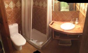 贝纳斯克Casa el Roso的浴室配有卫生间、盥洗盆和淋浴。