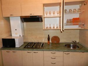 2-room Apartment on Ukrainskaya Street 43. Center的厨房或小厨房