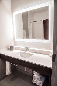 亚历山德里亚亚历山德里亚套房智选假日酒店的一间带水槽和镜子的浴室