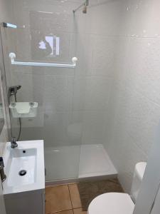 阿尔科谢蒂TangoSierraResidences的带淋浴、卫生间和盥洗盆的浴室