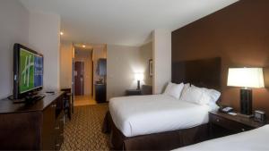 埃尔克城埃尔克城智选假日酒店及套房的配有一张床和一台平面电视的酒店客房