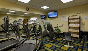 米德韦斯特城米德韦斯特城智选假日酒店及套房的健身房设有数台跑步机和椭圆机