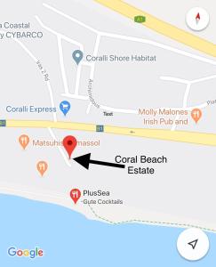 利马索尔Modern Seaview Beach Studio Limassol的当地海滩庄园地图