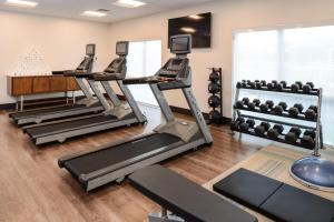 阿拉楚阿Holiday Inn Express & Suites Alachua - Gainesville Area, an IHG Hotel的健身室配有跑步机和健身器材