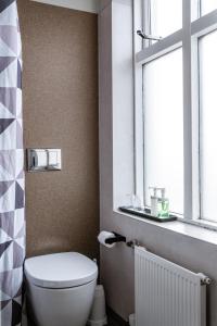 雷克雅未克雷夫瑞克森酒店的一间带卫生间和窗户的浴室