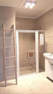 GouritzmondGouritz Guesthouse的带淋浴的浴室和玻璃门
