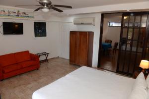 马那瓜拉波萨达德尔阿康热尔住宿加早餐旅馆的客厅配有床和沙发