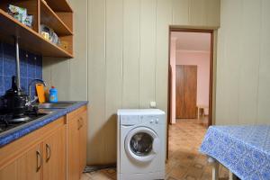 鄂木斯克Omsk Sutki Apartments at Pushkina 99 floor 4的厨房配有洗衣机