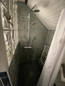 欧奈索斯博伊斯Le Loft的砖墙内带淋浴的浴室