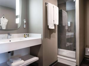 楠泰尔楠泰尔拉德芳斯宜必思酒店的一间带水槽和淋浴的浴室