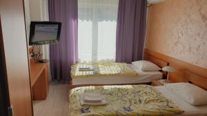 潘切沃波西卡旅馆的酒店客房设有两张床和一台平面电视。